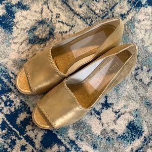 NWOT jack rogers Palmer metallic gold espadrille wedge sz 8.5